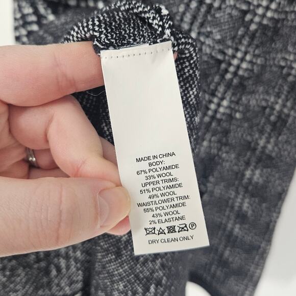 Kate Spade Black White Out West Mod Plaid Sweater Dress S - Picture 8 of 10